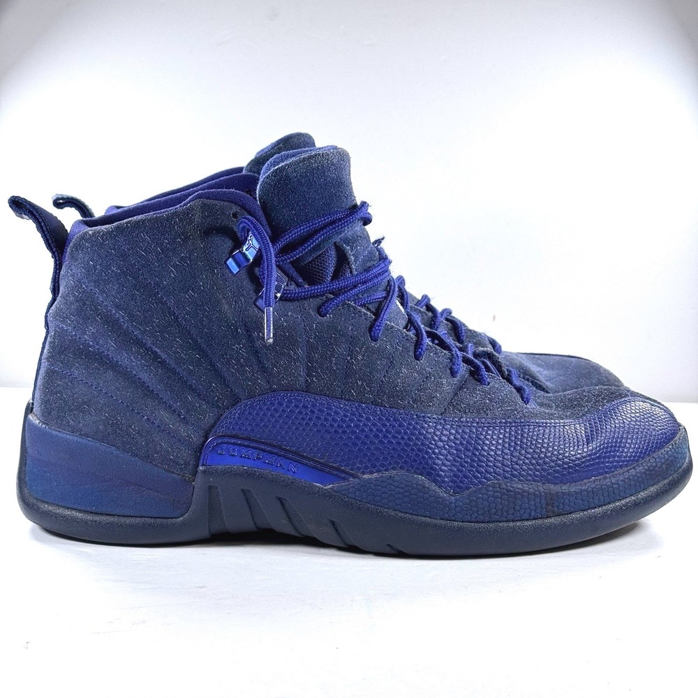 Nike Air Jordan 12 Retro Deep Royal Blue Suede Sneaker 130690-400 Men'sโ Size 12